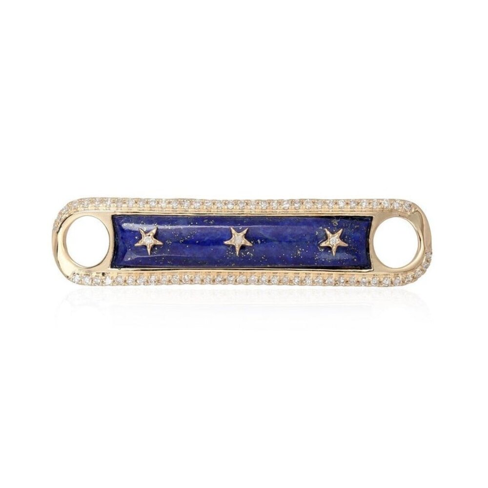 Lapis Inlay Diamond 14K (or 18k upon request) Yellow Gold Frame Charm Bracelet